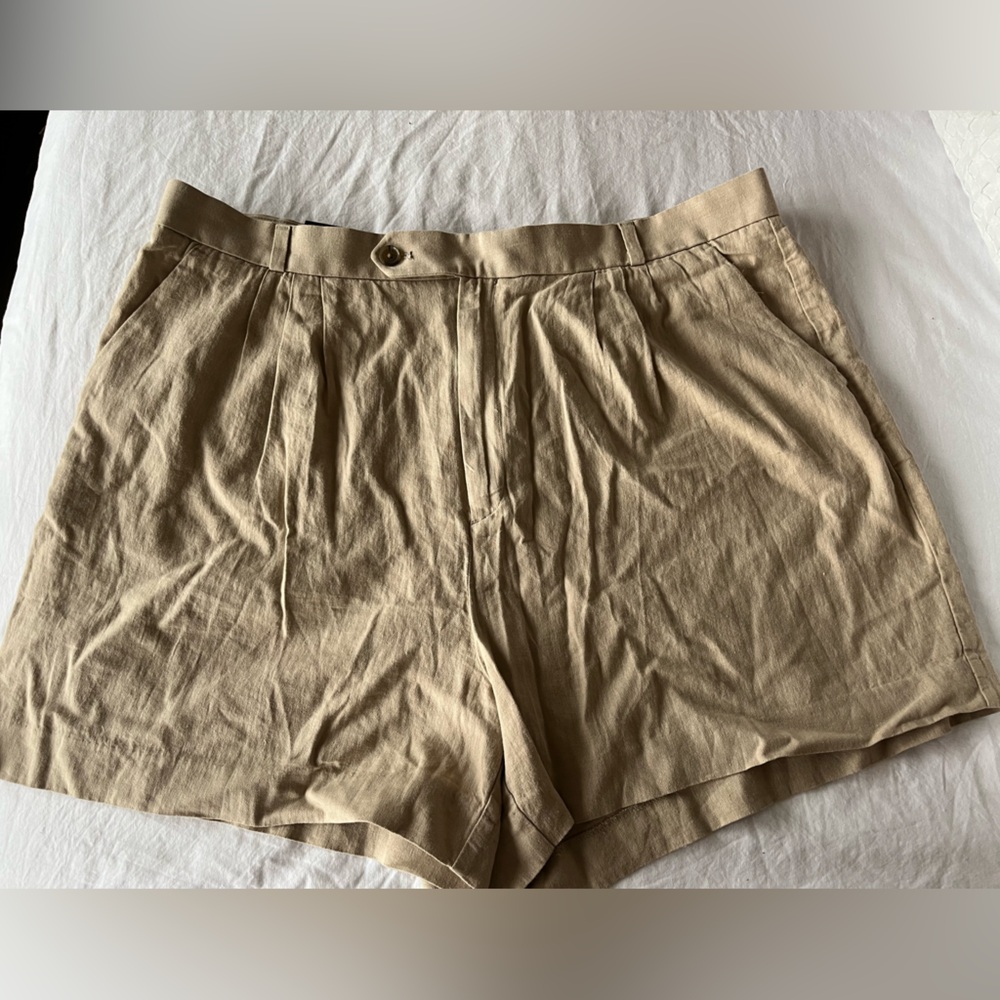 Banana Republic Classic Linen Blend Khaki Shorts NWT